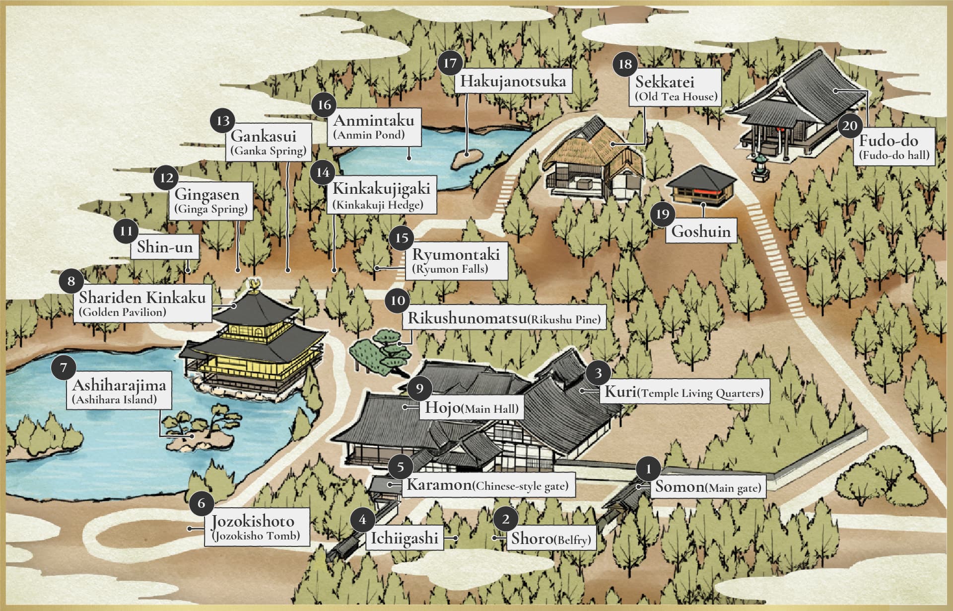Mapa do Kinkaku-ji