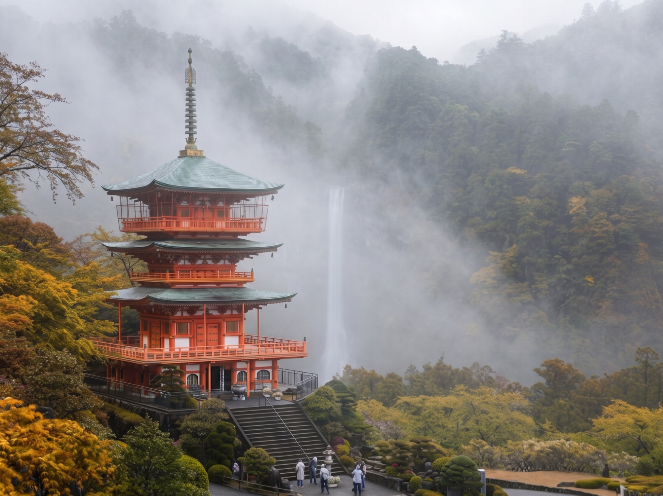 Templo Seiganto-ji e Cachoeira Nachi, Japão